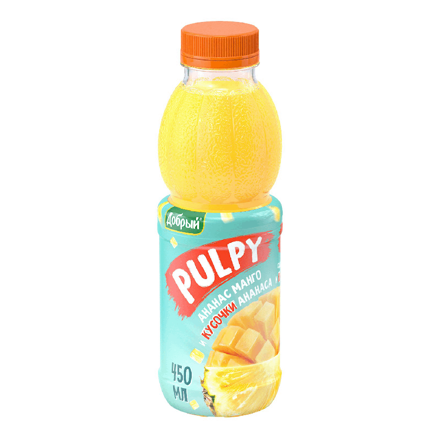 НАDО-Напиток сокосодержащий Добрый Pulpy ананас-манго с кусочками ананаса 450 мл - купить в НАДО маркет