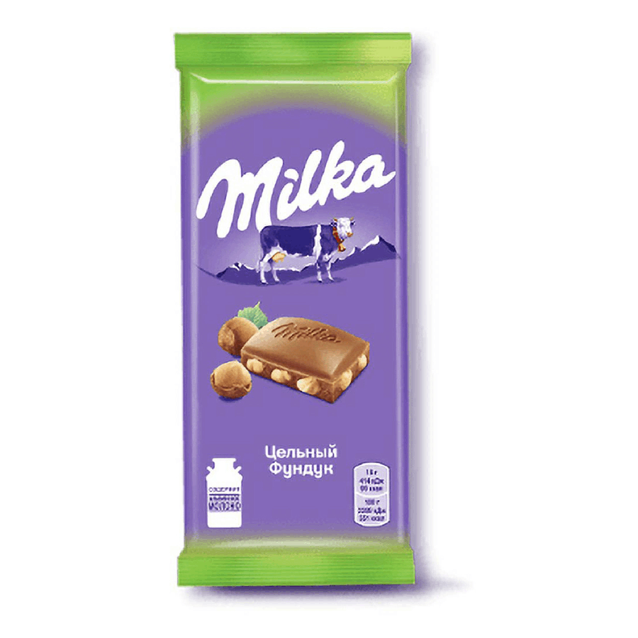 НАDО-Шоколад Milka молочный с цельным фундуком 85 г - купить в НАДО маркет