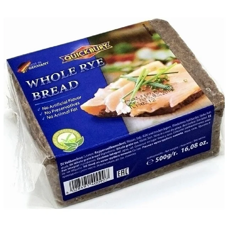 НАDО-Хлеб Quickbury Whole Rye Bread из ржаной муки грубого помола цельнозернистый - купить в НАДО маркет