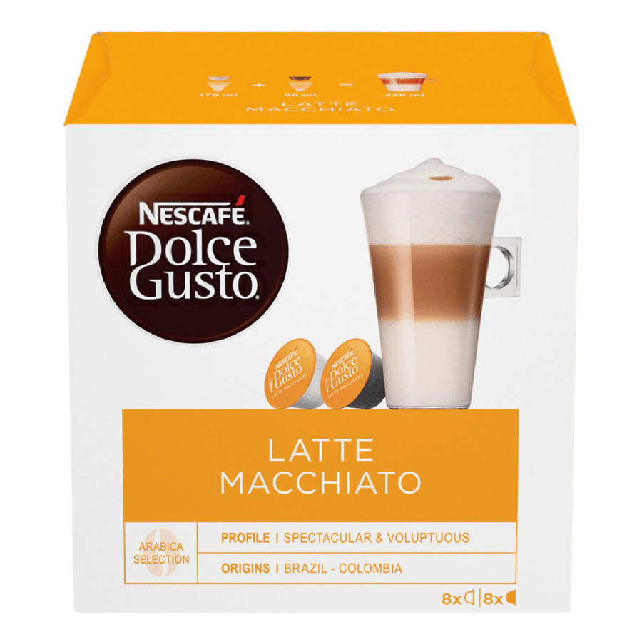 НАDО-Кофе Nescafe Dolce Gusto Латте Макиато в капсулах Кофе 6,5 г х 8 шт + Молоко 17,8 г х 8 шт - купить в НАДО маркет