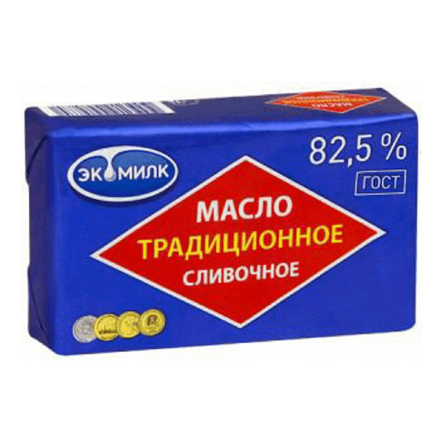 НАDО-Сладкосливочное масло несоленое Экомилк Традиционное 82,5% БЗМЖ 180 г - купить в НАДО маркет